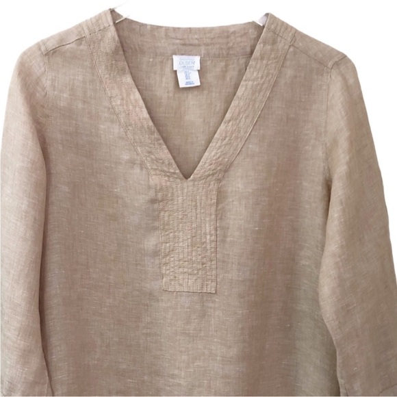 Sigrid Olsen•Linen V-Neck‎ Popover Tunic Top•Sz Small - Picture 5 of 11